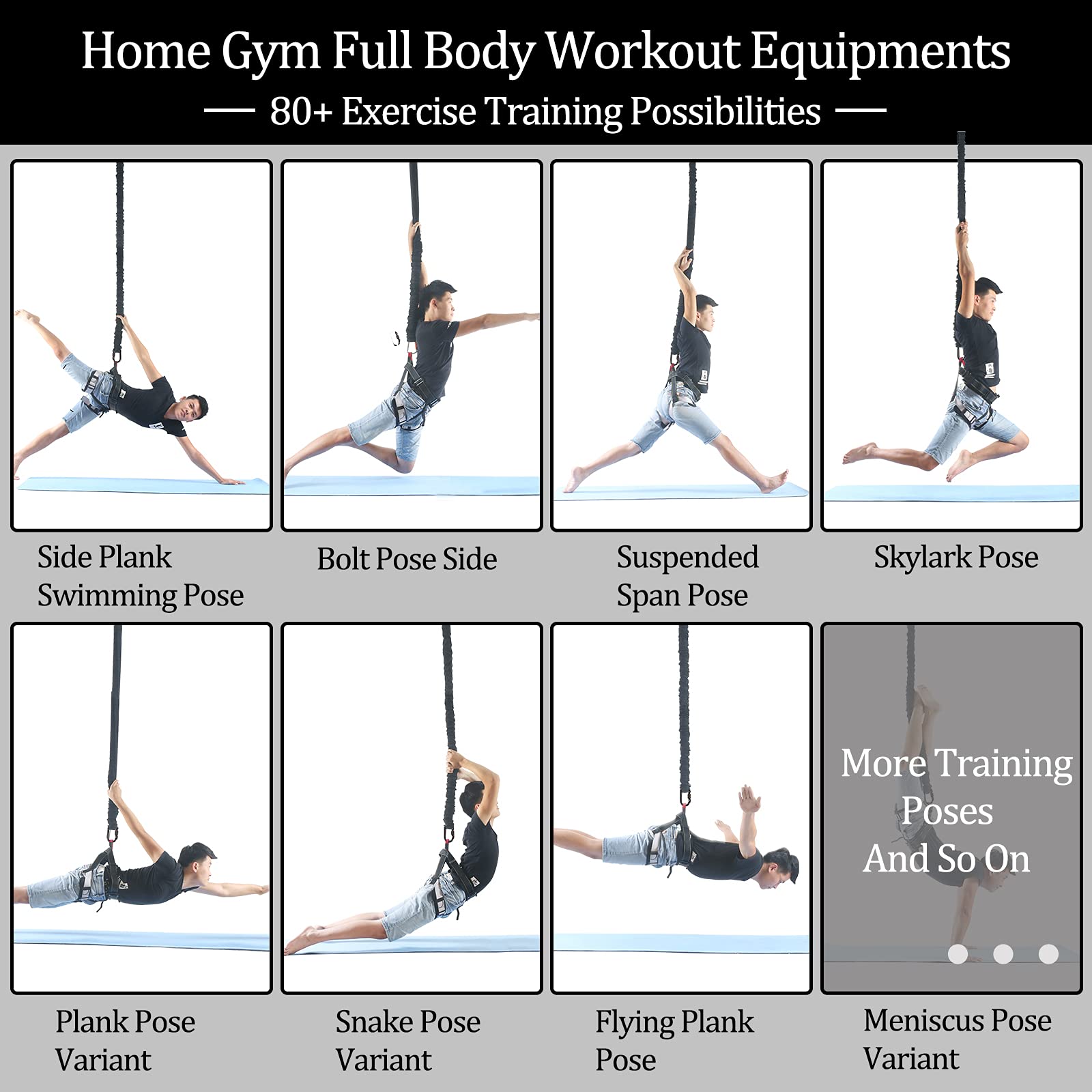 Dasking Heavy Duty Bungee Resistance Band Set - 4D Bungee Cord for Yoga, Dance, Workout & Home Gym Training | Professional Fitness Equipment for Strength Training, Stretching & Aerobic Exercises