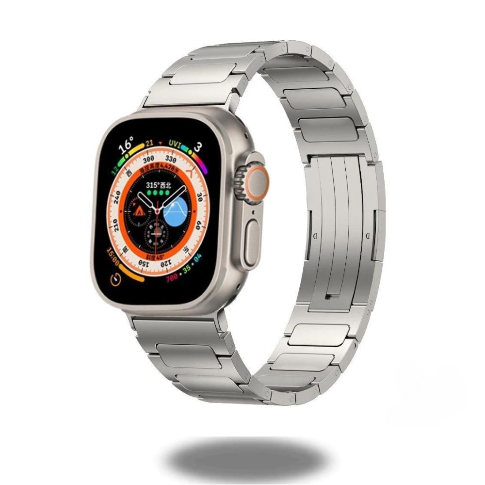 Stylish Titanium Band for Apple Watch - Durable, Lightweight & Comfortable Smartwatch Accessory for Workouts, Travel & Everyday Wear