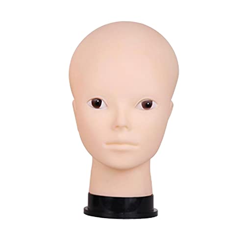 White Female Head Mannequin for Wig Display - No Makeup Manikin with Glasses for Salon, Beauty Shop & Photography Studio