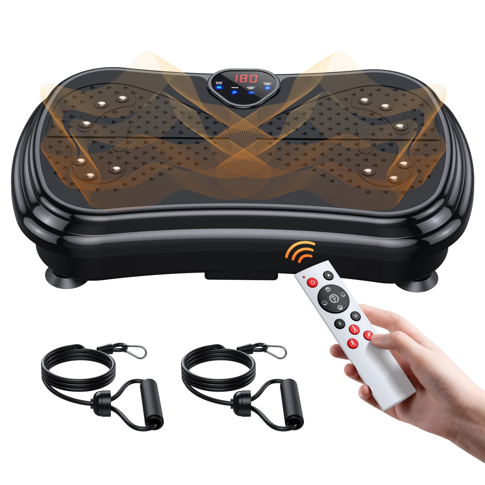 Vibration Plate Exercise Machine for Weight Loss & Full Body Toning - 180 Adjustable Speeds, 400 lbs Capacity - Lymphatic Drainage & Muscle Recovery - Perfect for Home Gym, Physical Therapy & Fitness Training