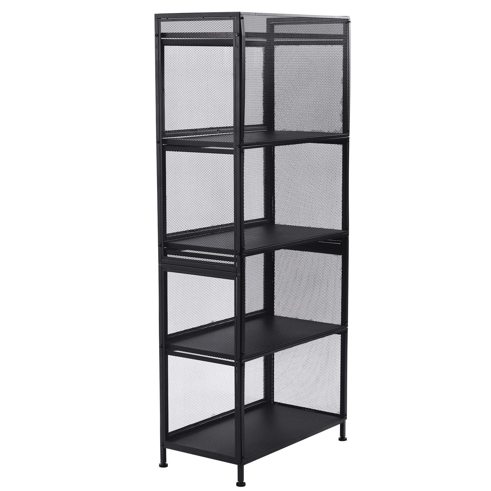 5-Tier Storage Cabinet - Large Capacity Kitchen Organizer with Transparent PC Doors | Multi-Functional Shelf for Pantry, Bathroom, Garage, Office & Closet Organization | Bookshelf, Shoe Rack & Home Storage Solution