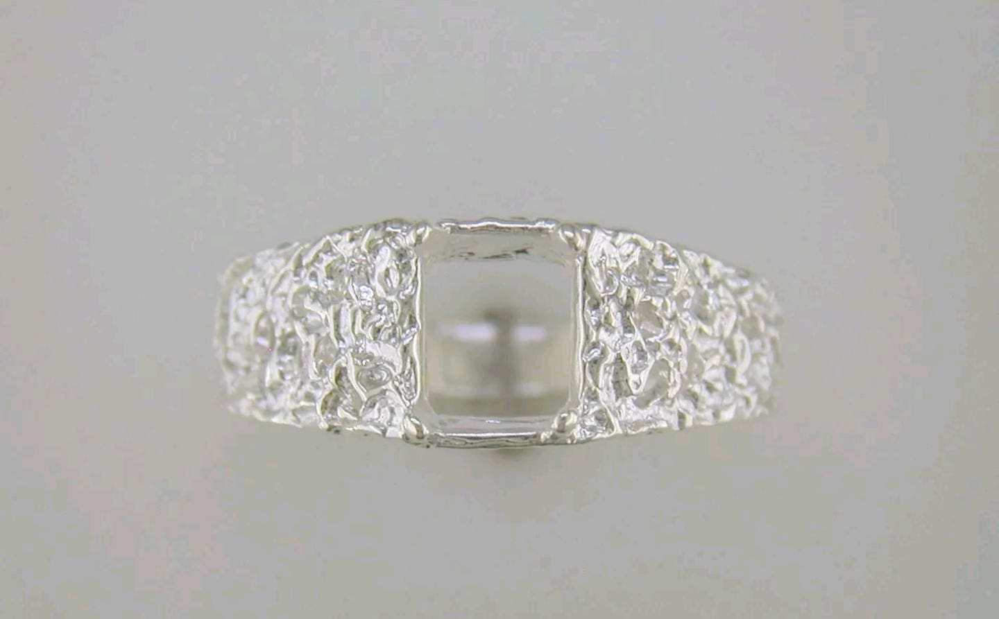 Sterling Silver or Solid 10kt Gold 8x6mm Emerald Cut Pre-Notched Blank Nugget Men's Ring Size 10 - Perfect for Wedding Bands, Anniversary Gifts & Everyday Jewelry