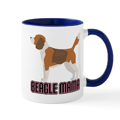 White/Navy Inside - Beagle Mama Mugs