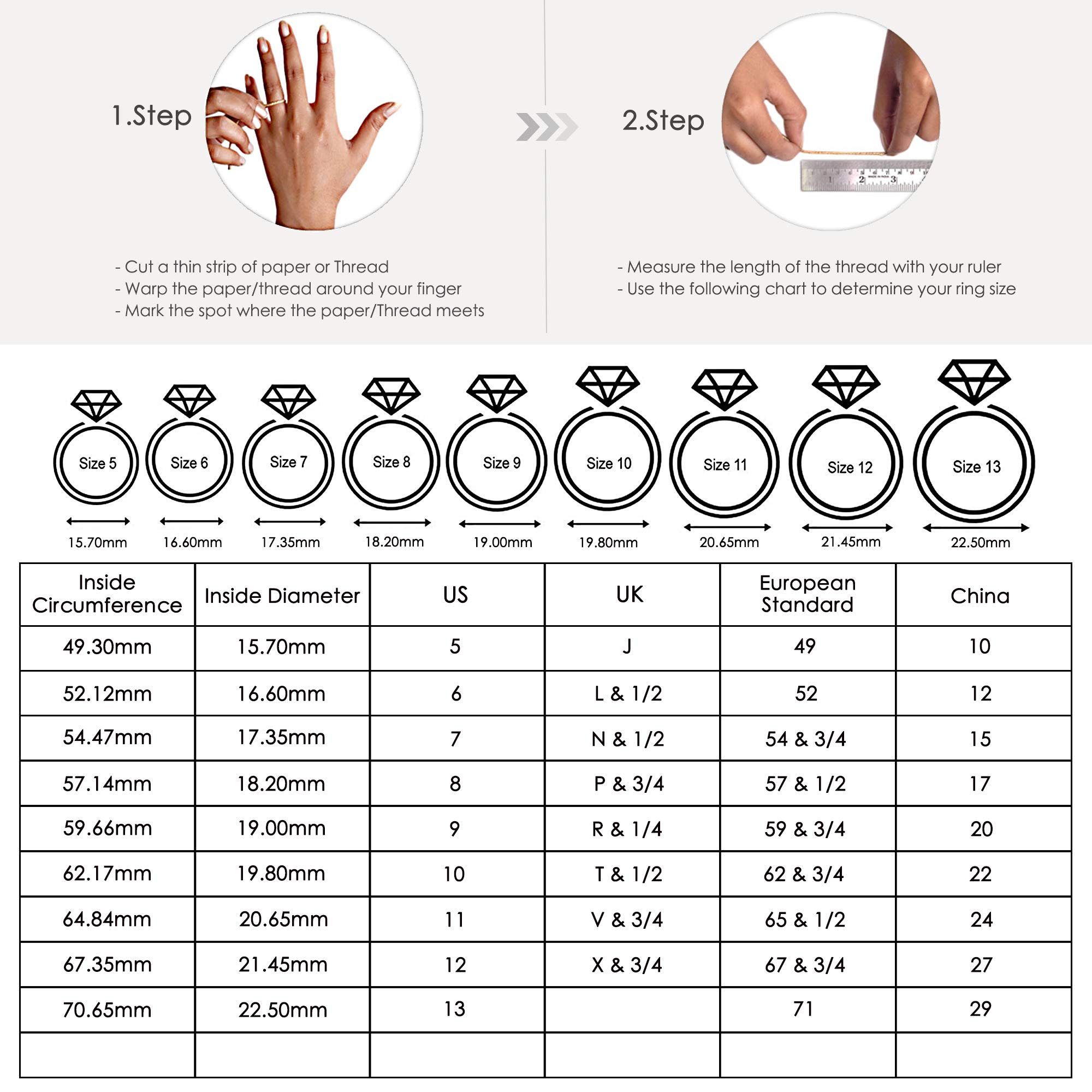 925 Sterling Silver Solitaire Engagement Ring for Women - Round Cut Gemstone Wedding Band, Promise Ring, Anniversary Gift (Perfect for Proposals, Valentine's Day & Special Occasions)