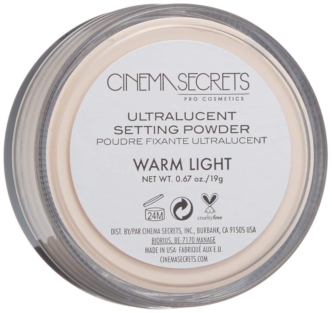 CINEMA SECRETS Pro Cosmetics Ultralucent Loose Setting Powder - Warm Light | Translucent Finishing Powder for Makeup | Perfect for HD Photography & Everyday Wear