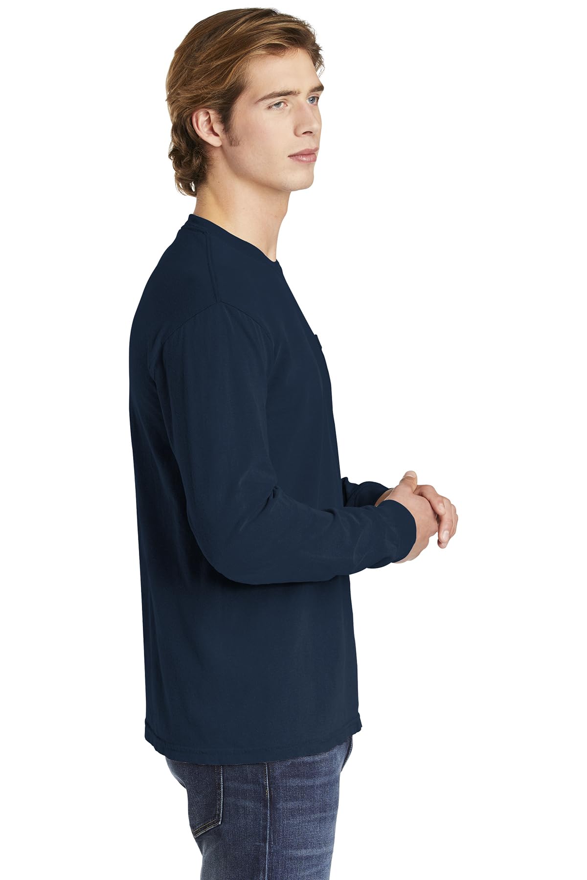 Comfort Colors 4410 Chouinard Long Sleeve Heavyweight Cotton Pocket T-Shirt for Men - Soft Workwear & Casual Everyday Wear