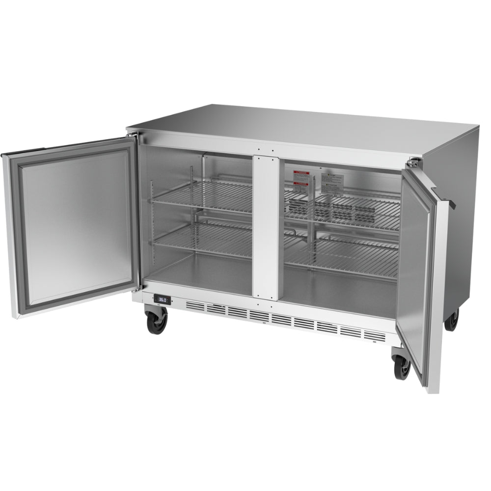 Beverage Air 48 Inch Undercounter Refrigerator - 2 Door Commercial Fridge ADA Compliant for Restaurants, Bars, and Kitchen Use