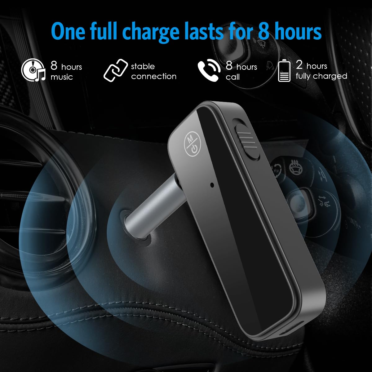 Brifit 2-in-1 Bluetooth 5.0 Transmitter & Receiver - Low Latency Wireless Audio Adapter with 3.5mm Jack for Home Theater, TV, PC, Headphones, and Wired Speakers - Perfect for Gaming, Streaming, and Music