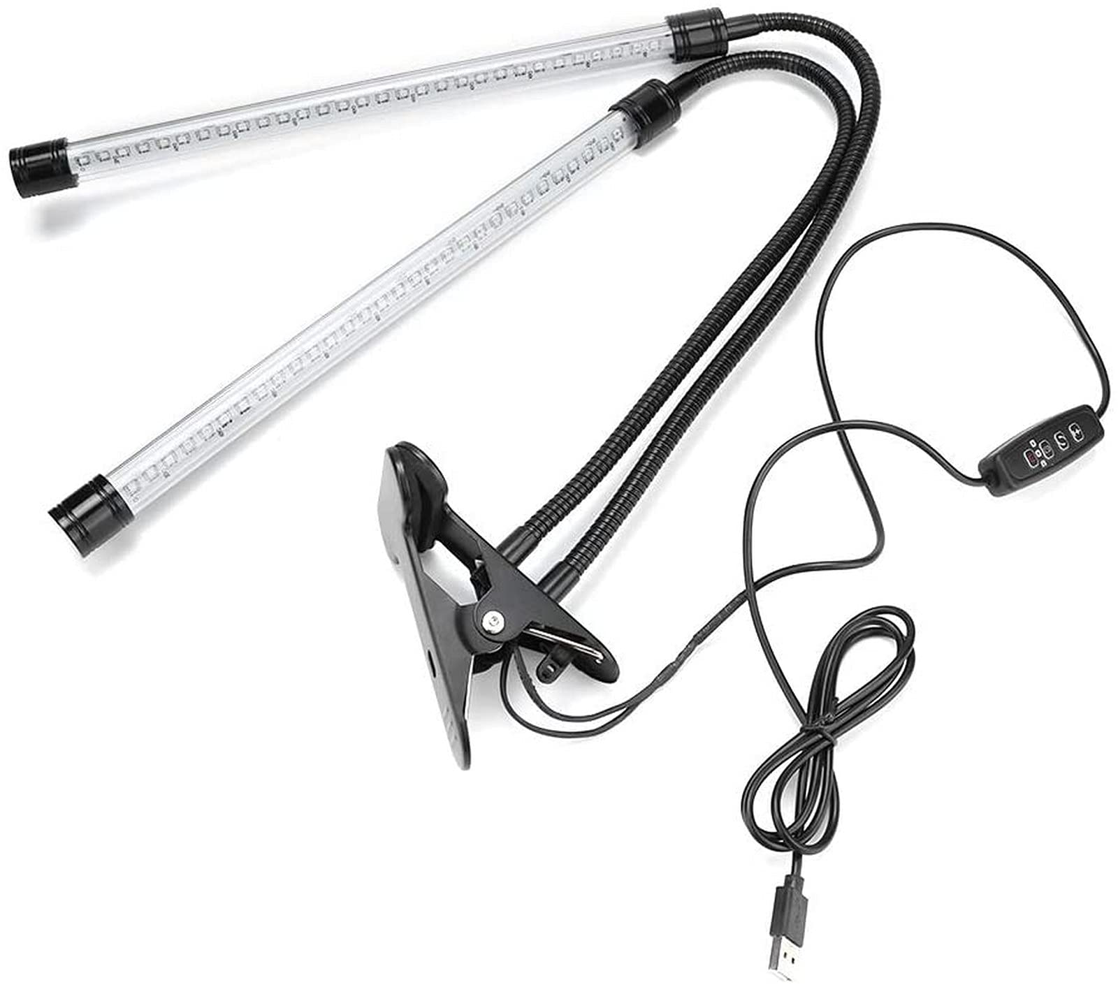 360° Rotating Dual Head LED Grow Light for Indoor Plants - 5V Adjustable Plant Growing Lamp for Flowers, Herbs & Greenhouse - Perfect for Hydroponics, Seed Starting & Home Gardening
