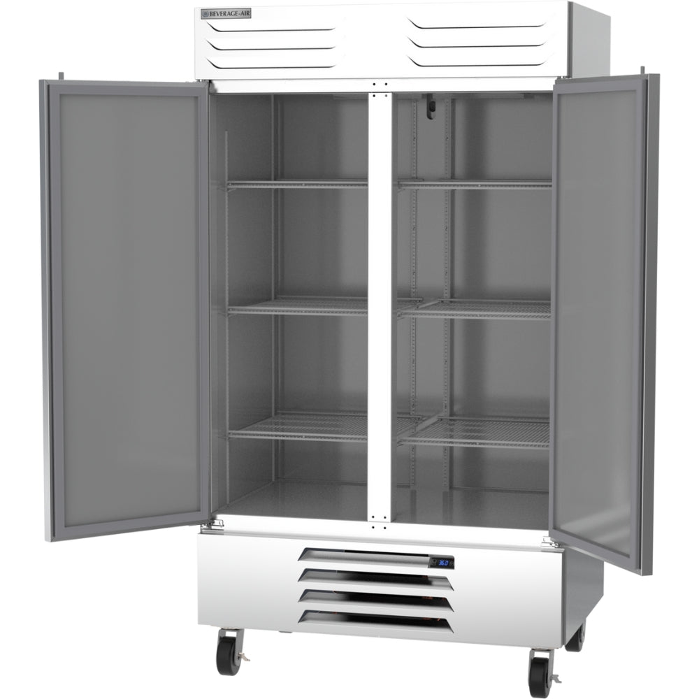 Beverage Air 47 Inch Commercial Reach-In Refrigerator with 2 Solid Doors - Perfect for Restaurants, Bars, and Catering Businesses
