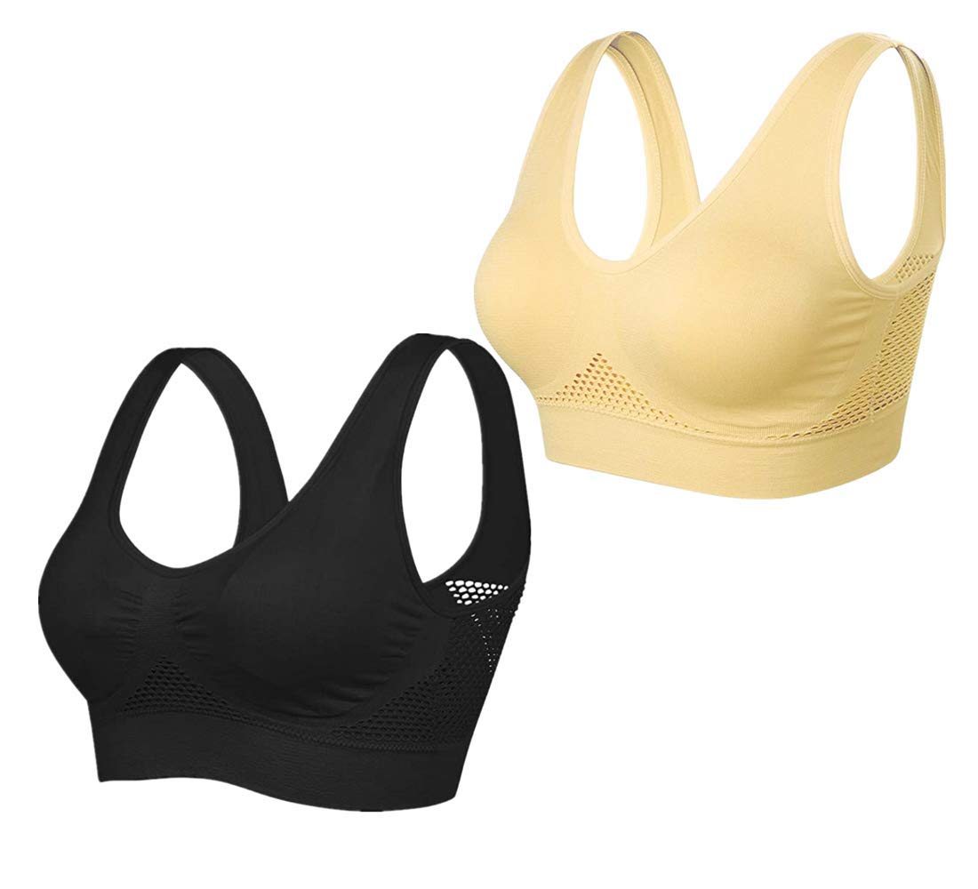 Best High Impact Sports Bras for Women - Breathable Mesh & Padded Support - 2/3 Pack - Ideal for Running, Gym & Yoga Workouts