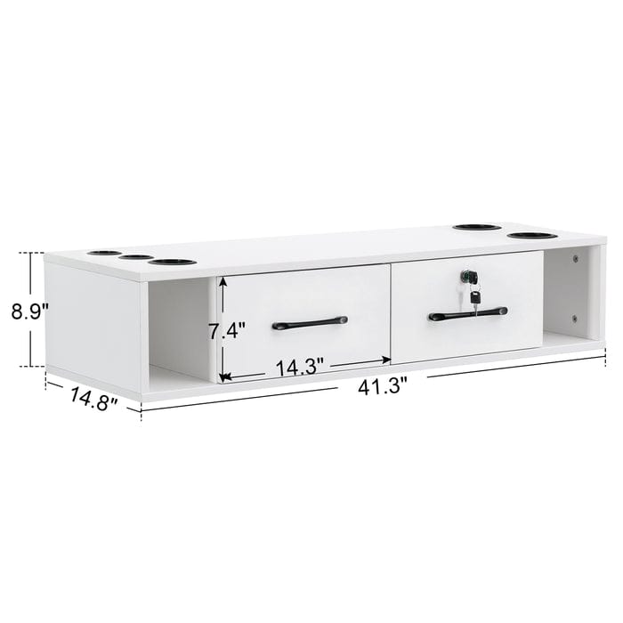 Emily Wall Mounted Styling Station - Compact Vanity Organizer with Mirror & Storage for Makeup, Jewelry & Hair Accessories - Perfect for Small Bathrooms, Bedrooms & Dorm Rooms