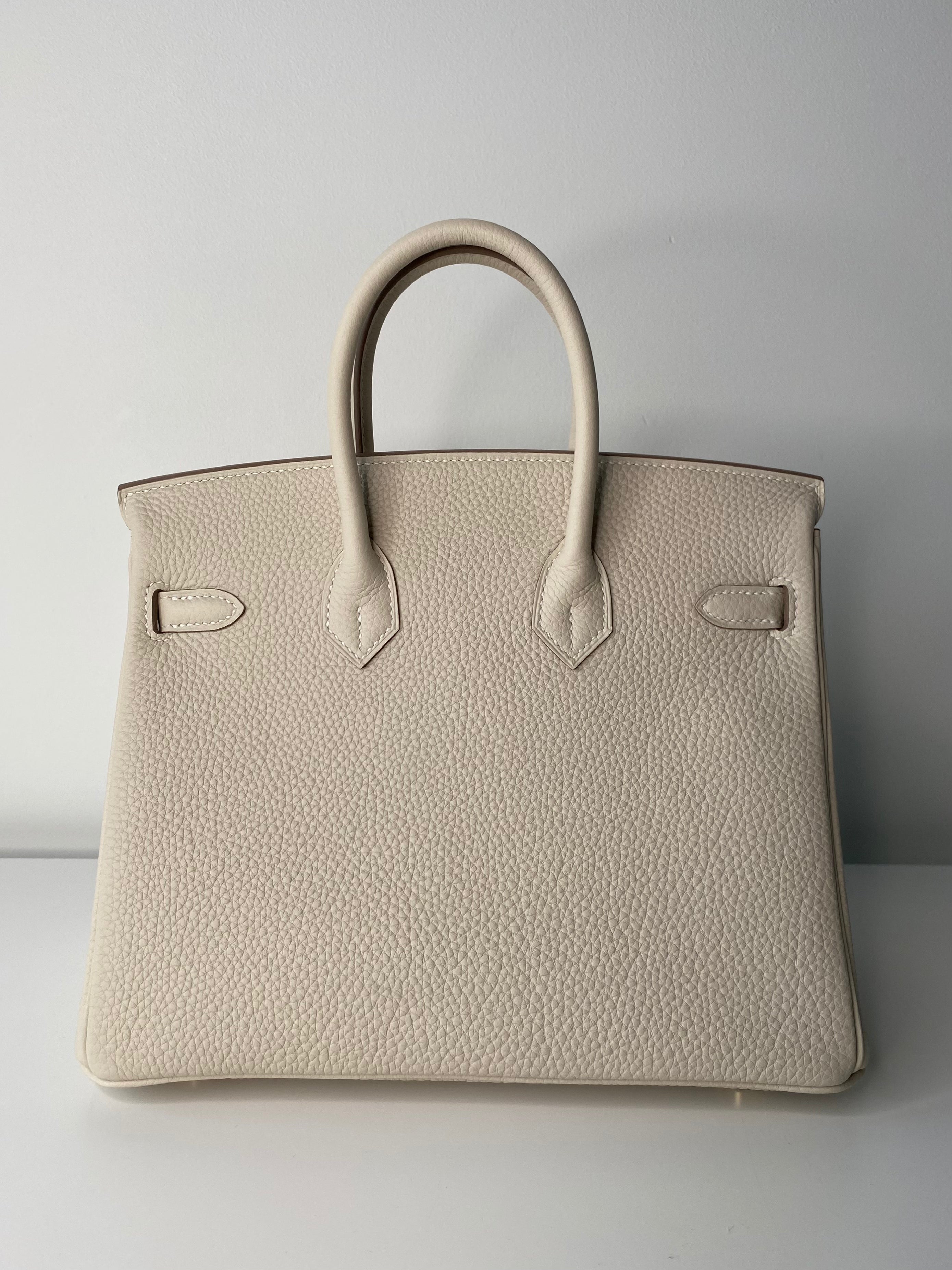 Authentic Hermes Birkin 25 Handbag in Craie Togo Leather with Gold Hardware - Luxury Everyday Carry & Special Occasion Purse