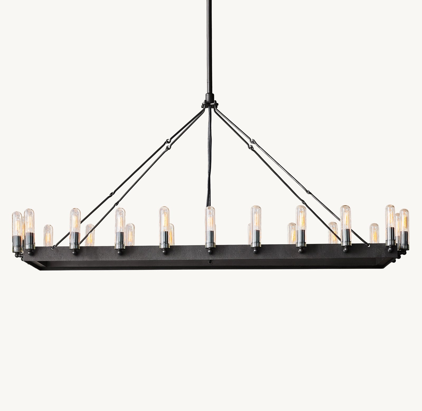 54-Inch Camino Rectangular Outdoor Chandelier - Weather-Resistant Patio Lighting for Porch, Deck & Garden