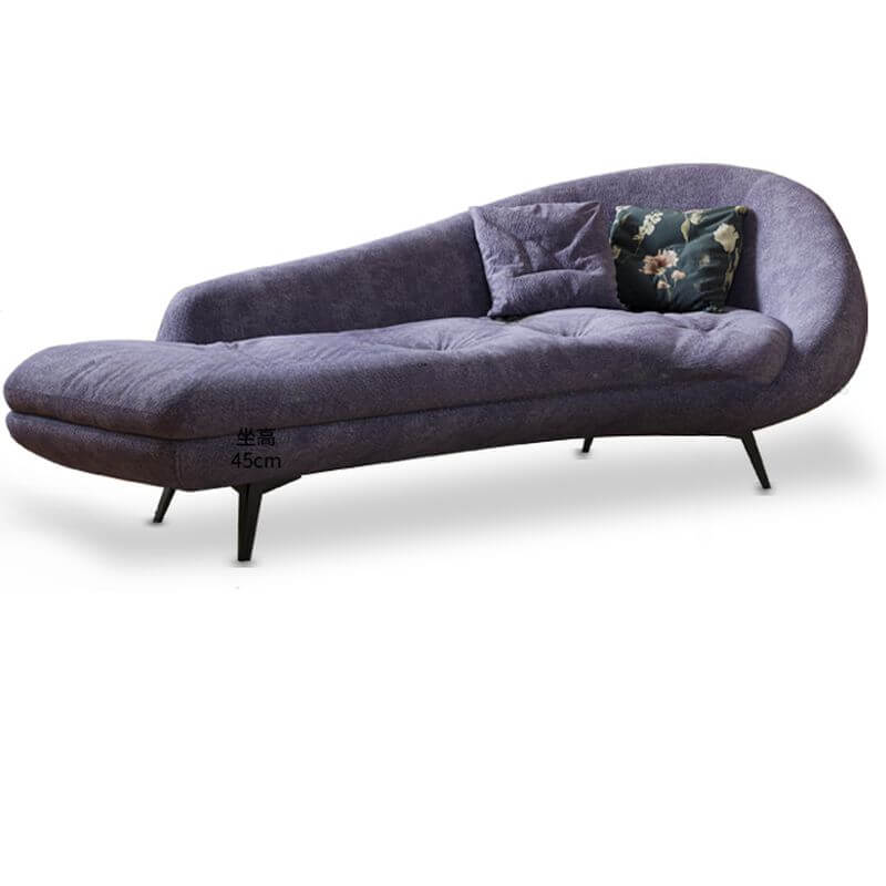 Minimalist Bowed Chaise Lounge Chair with Right Arm & Ergonomic Design - Perfect for Living Room, Bedroom & Reading Nook