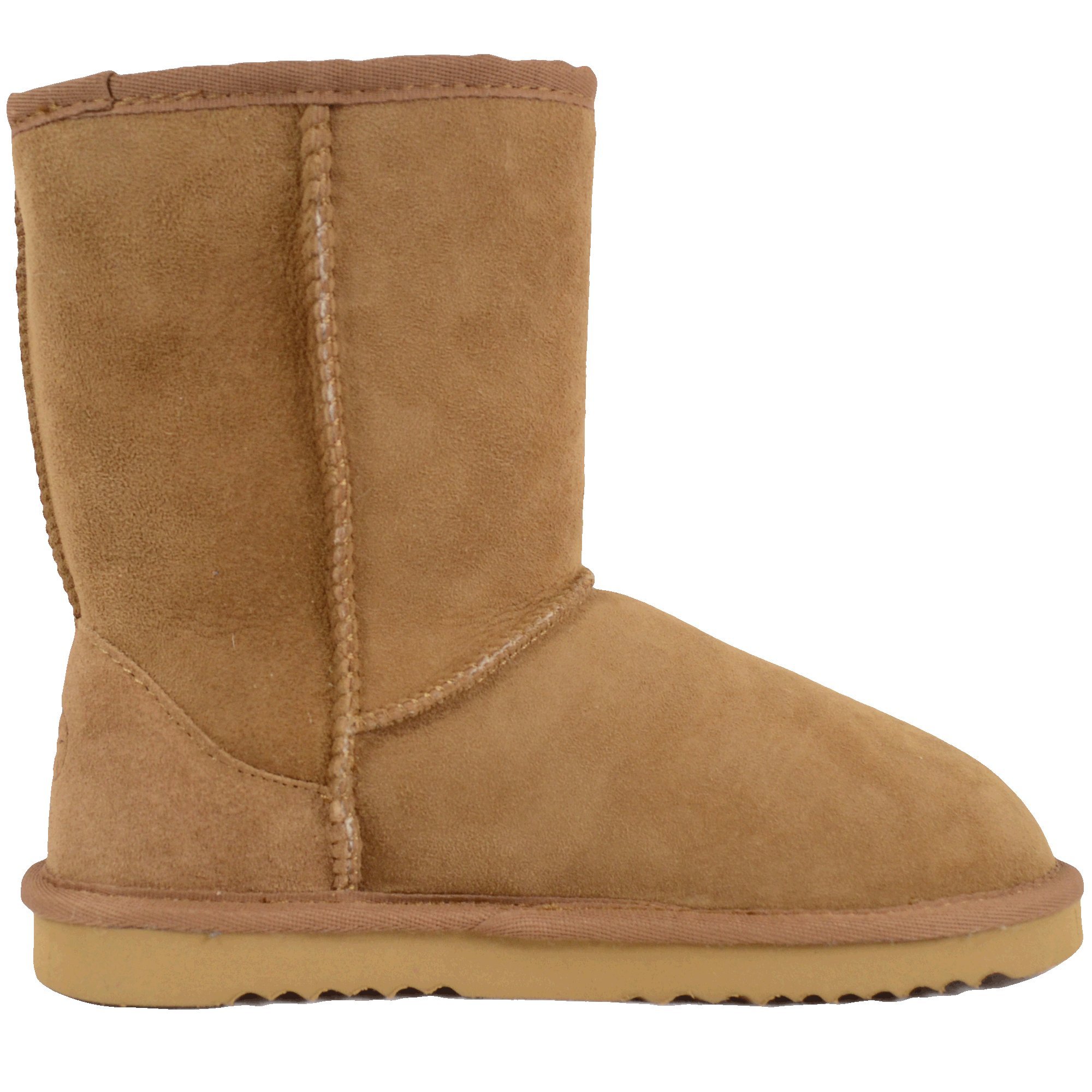 Bushga Women's Genuine Sheepskin Mid Calf Boots - Comfortable Winter Ankle Booties for Ladies (Black, Brown, Gray, Chestnut, Purple) | Perfect for Casual Outfits, Office Wear & Cold Weather Fashion