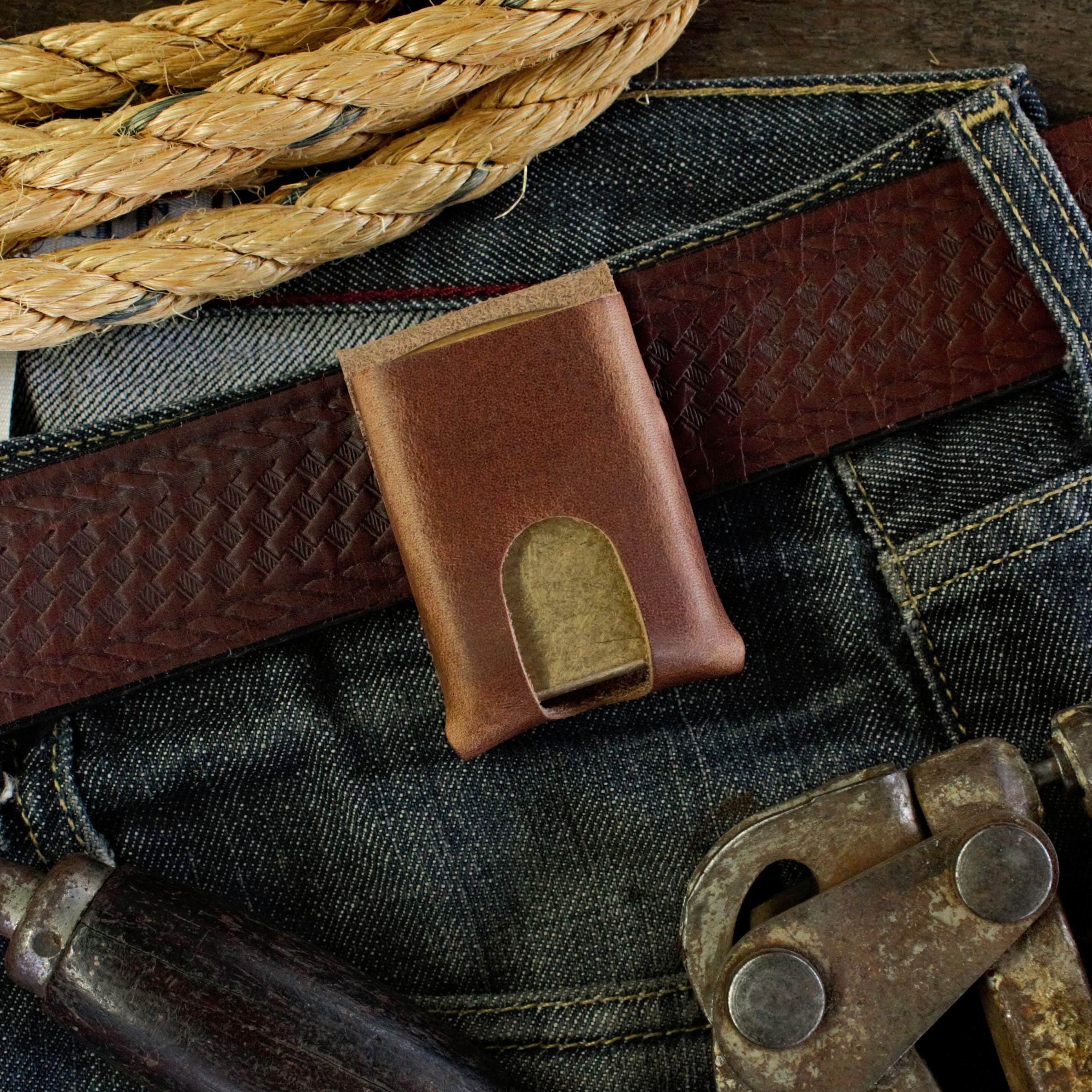 American Leather Zippo Lighter Pouch - Belt Case for Outdoor & Camping