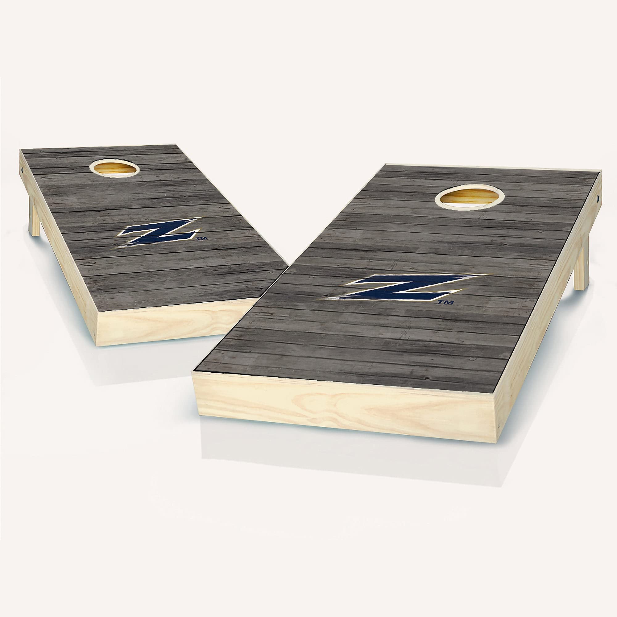 Premium Akron Distressed Cornhole Boards Set - 2 Regulation-Sized Boards & 8 Custom Team Logo Bags - Perfect for Backyard BBQs, Tailgating, and Outdoor Parties