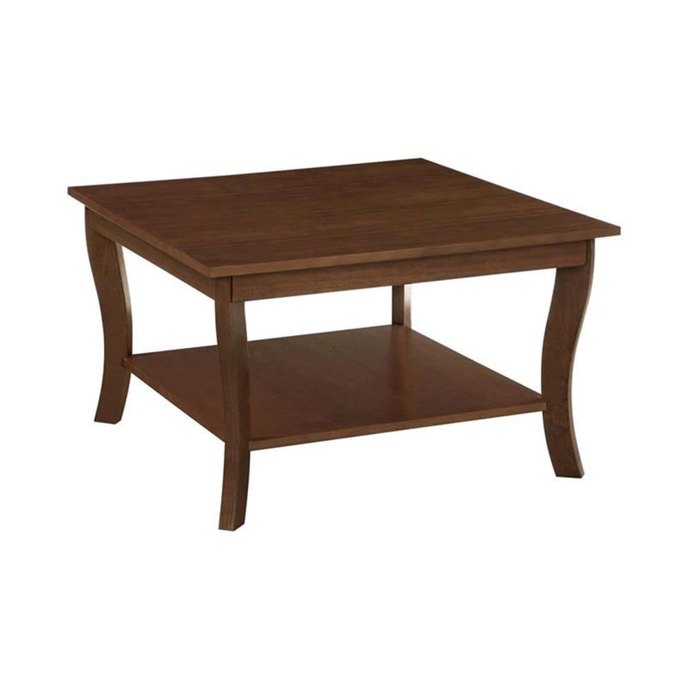 Pemberly Row Square Coffee Table - Espresso Wood Finish - Perfect for Living Room, Lounge & Office Decor