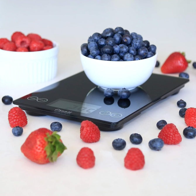 Escali Arti Glass Digital Kitchen Scale - 15lb Capacity, Precise Weight Measurement for Cooking & Baking, Black - Perfect for Home Chefs & Bakers
