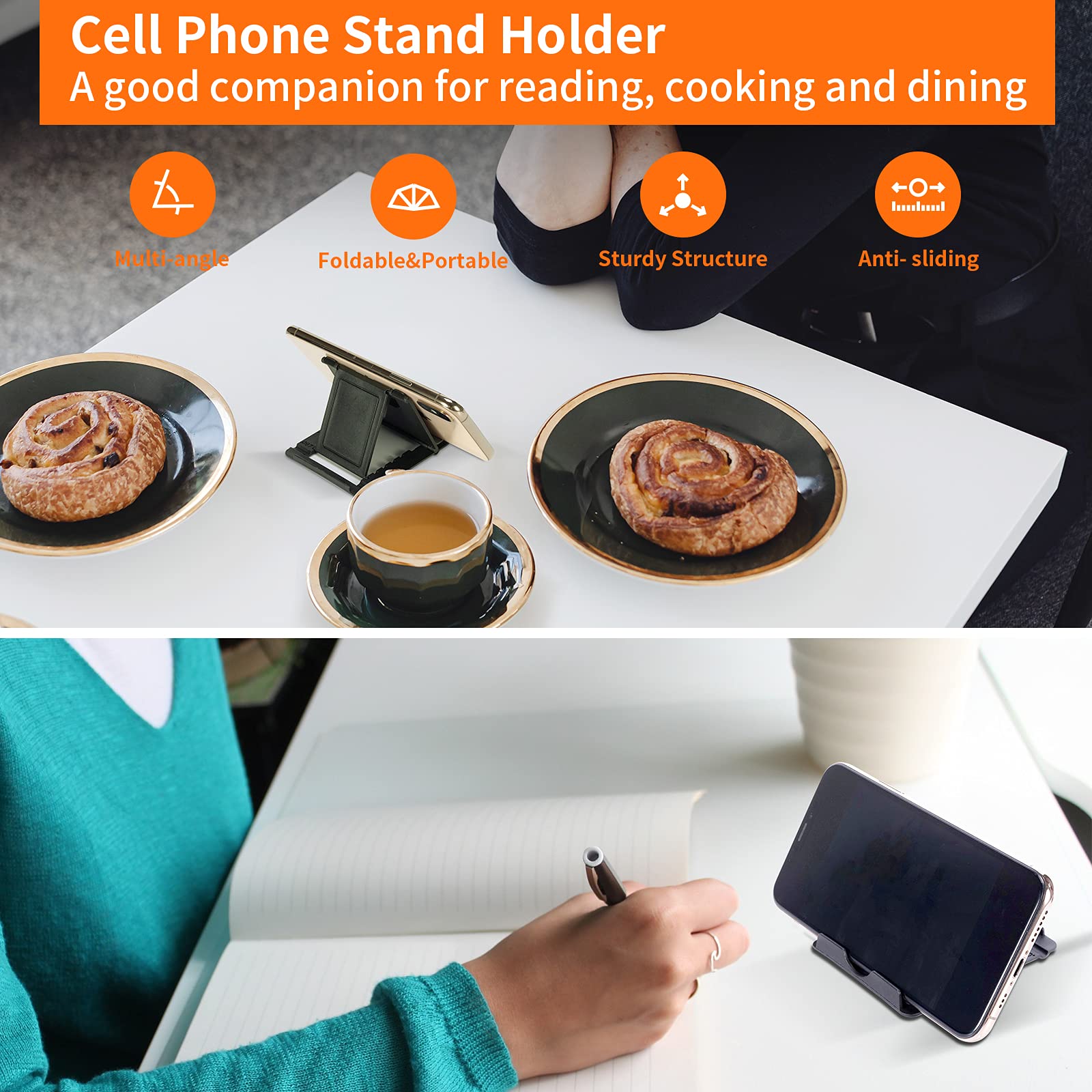 Universal Car Steering Wheel Tray - Adjustable Laptop Holder with Phone Stand | Portable Food Tray for Eating, Working & Reading in Car | Fits iPad, Tablet & Notebook (Black) - Perfect for Commuters, Delivery Drivers & Road Trips
