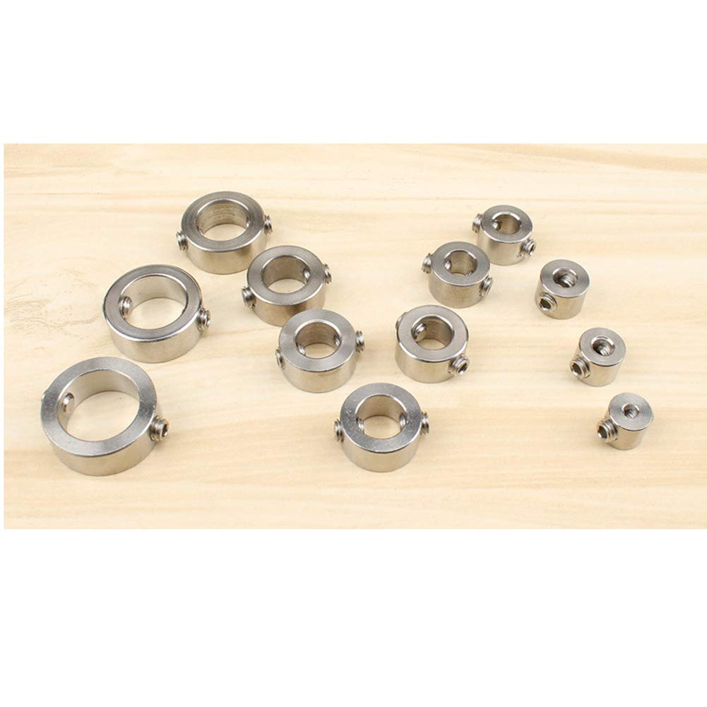 Chiloskit 12PCS Stainless Steel Woodworking Drill Bit Depth Stop Collars - 0.1-0.6