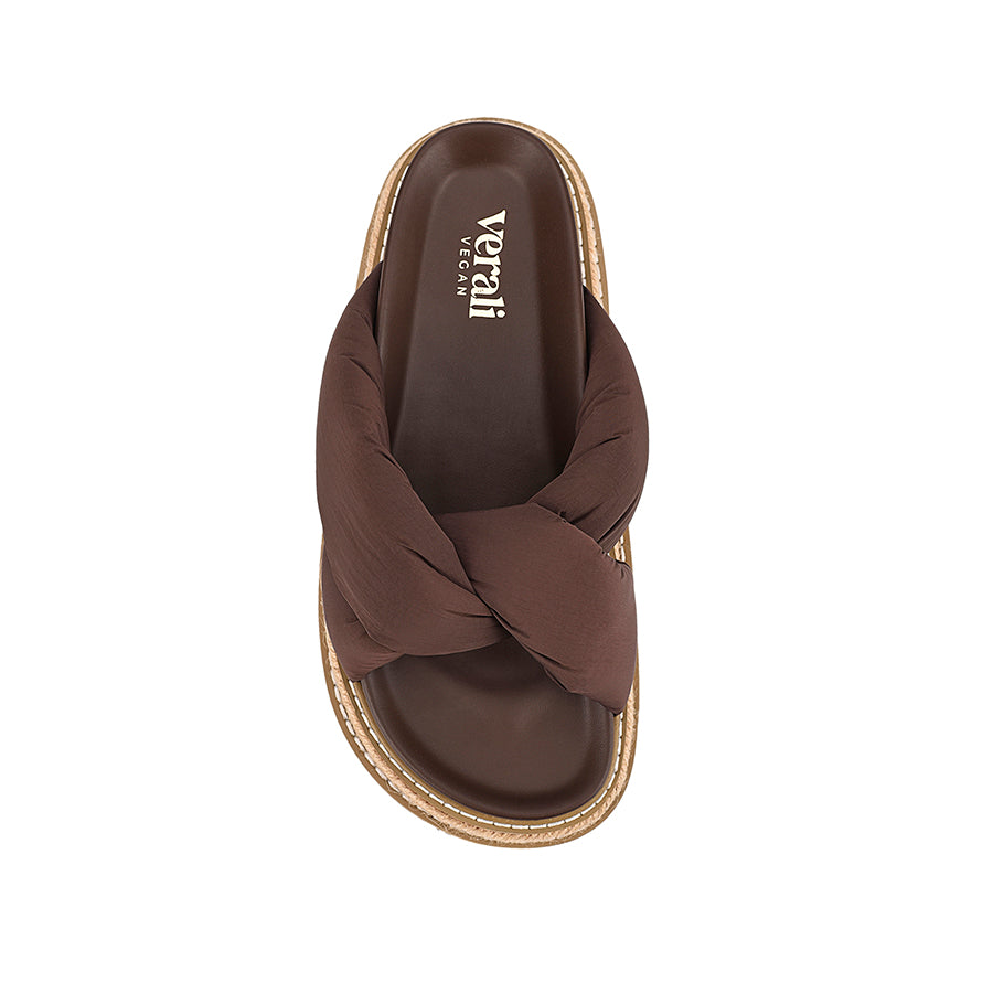 Thames Flatform Slides for Women - Comfortable Chocolate Brown Summer Sandals | Perfect for Beach, Pool, and Casual Outings