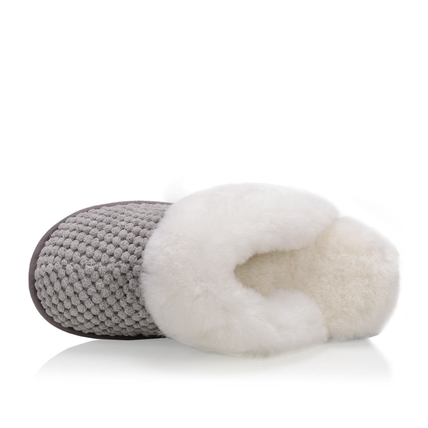 Alexa Women's Fuzzy House Slippers - Soft Indoor/Outdoor Comfort Shoes for Women, Grey - Perfect for Home, Lounge & Quick Errands