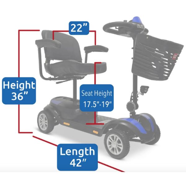 ComfyGo Z4 Lightweight Portable Mobility Scooter for Adults - Foldable Electric Scooter for Seniors & Disabled - Perfect for Travel, Shopping & Outdoor Activities