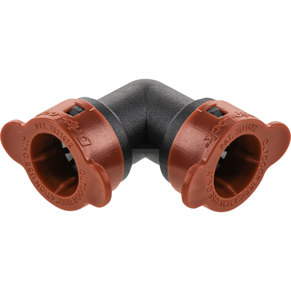 Hydro Rain DL 406 005 Drip Lock® 1/2 Inch Drip Irrigation Elbow Fitting - Perfect for Garden, Lawn, and Greenhouse Watering Systems