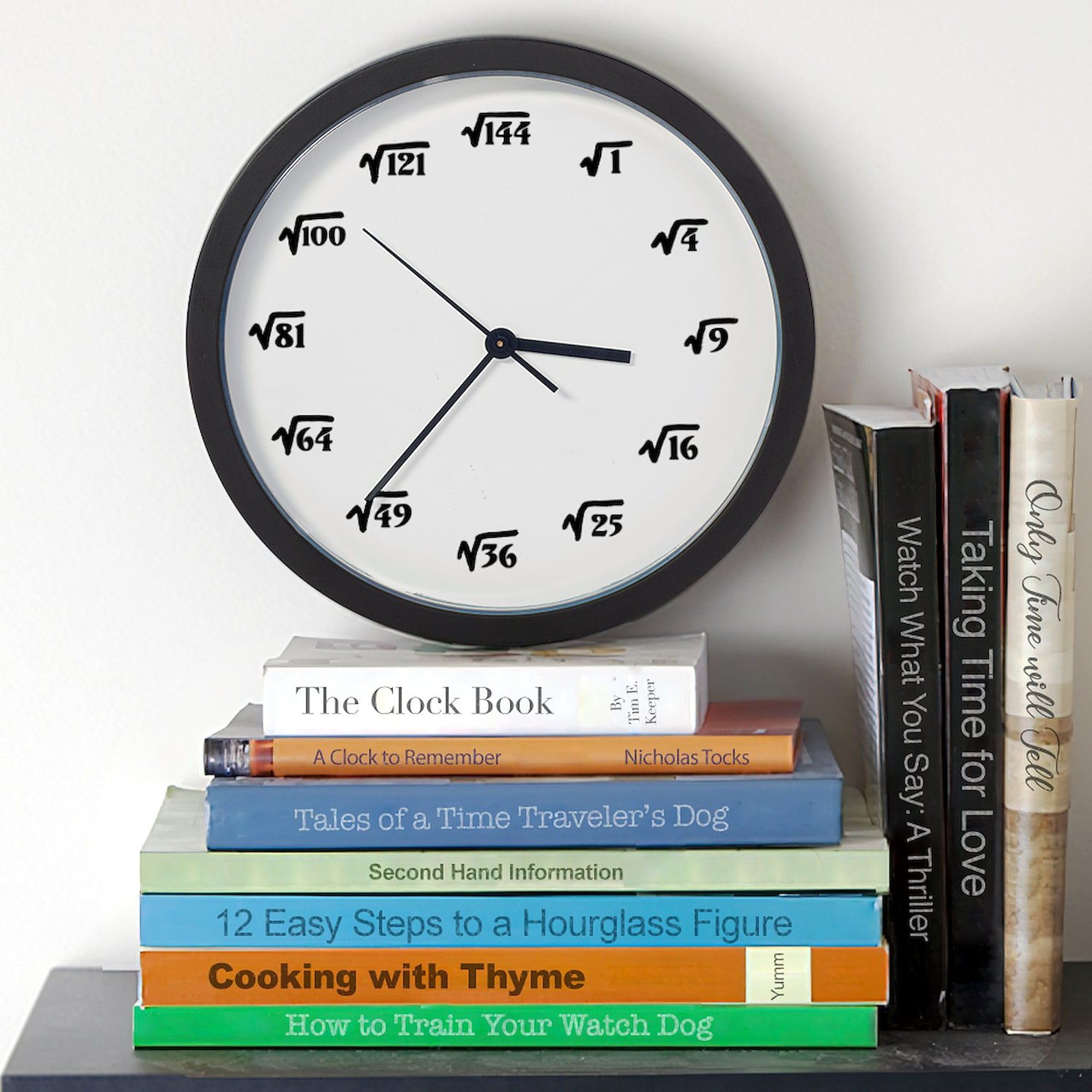 Square Root 10 Inch Wall Clock - Unique Mathematical Decor for Living Room, Kitchen, Office & Classroom | Perfect Gift for Math Lovers & Teachers