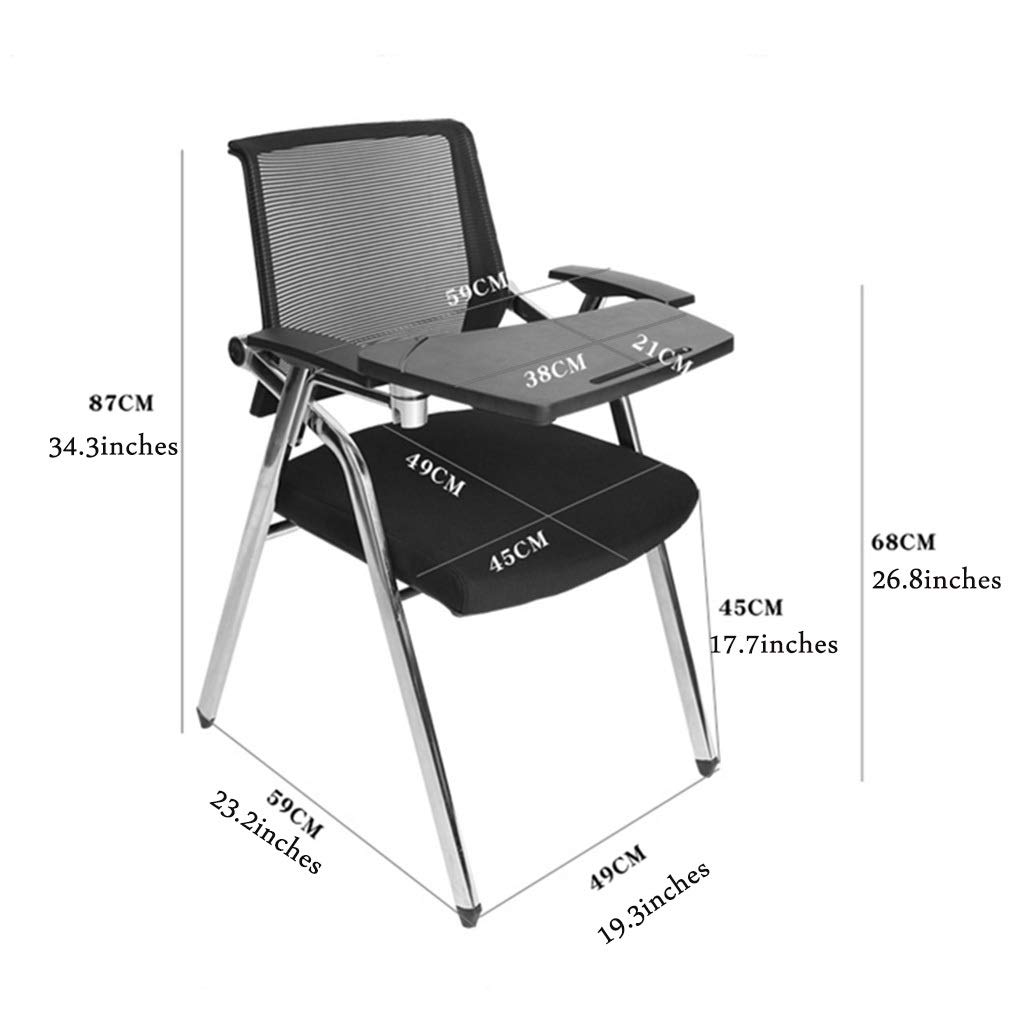JOYGOOD Folding Conference Chair with Writing Board - Portable One-Piece Student Desk Chair for Training, Meetings & Classrooms (Red, 49x59x87cm) - Perfect for Home Office, School Events & Outdoor Activities