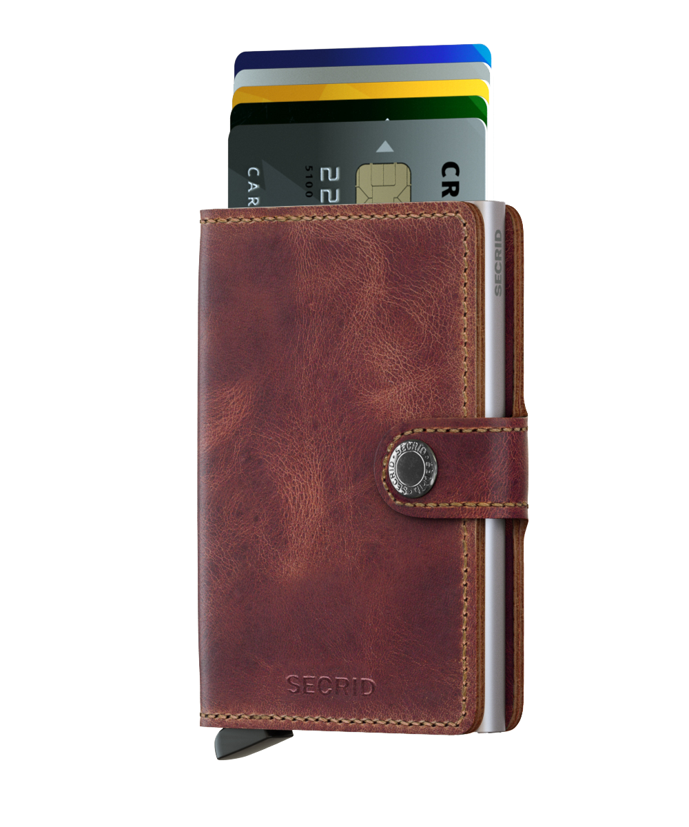 SECRID Vintage Leather Mini Wallet for Women & Men - RFID Blocking Slim Card Holder - Perfect for Travel, Business & Everyday Use