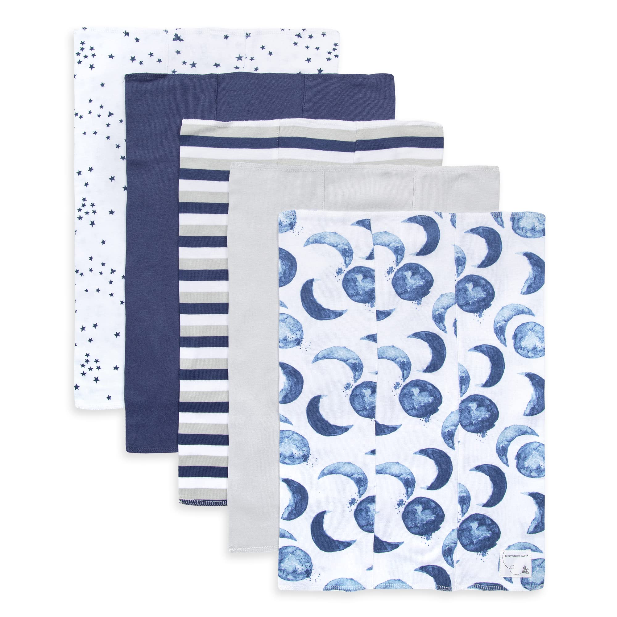 Burt's Bees Baby Unisex Organic Cotton Gift Set - Crib Sheet, Changing Pad Cover & Burp Cloths | 100% Natural Nursery Essentials for Newborns | Perfect Baby Shower Gift & Nursery Decor