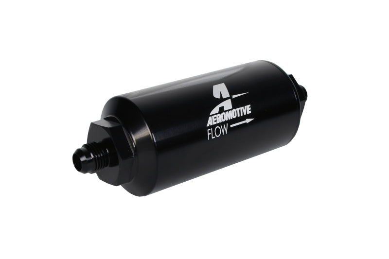 Aeromotive In-Line Fuel Filter (AN 06 Male) 100 Micron Stainless Steel Element - High Performance Fuel Filtration for Racing, Marine & Automotive Applications