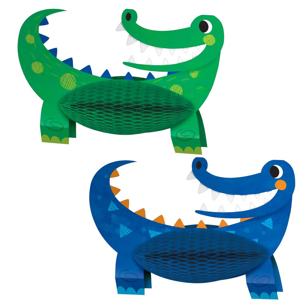 12-Piece Bulk Alligator Birthday Party Centerpieces - Jungle Theme Decor for Kids Birthday, Baby Shower & Themed Events