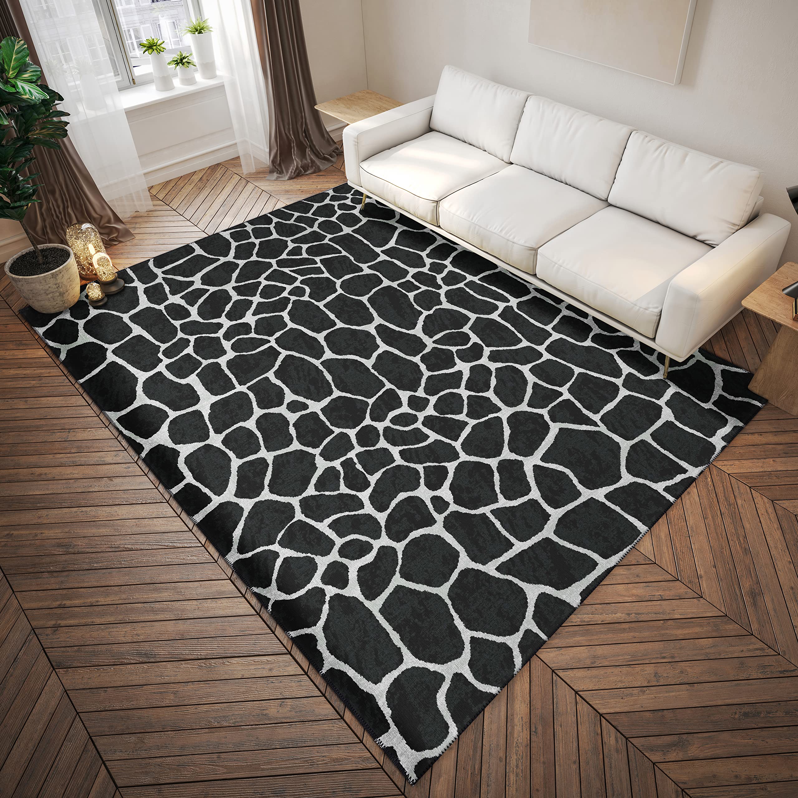Addison Rugs Safari ASF34 Shadow Washable 9' x 12' Indoor Outdoor Area Rug - Machine Washable, Non-Shedding, Easy Clean - Perfect for Bedroom, Living Room, Dining Room, Kitchen, Entryway & Patio - Durable & Stylish Home Decor for Family Gatherings & Outdoor Entertaining