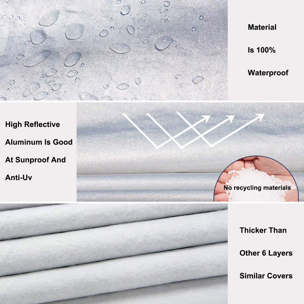 Kayme 6-Layer Waterproof All-Weather Car Cover with Windproof Straps - Universal Fit for Sedans, SUVs & Trucks - Protects from Sun, Rain, Snow & Dust (Outdoor Parking, Long-Term Storage, Travel Protection)