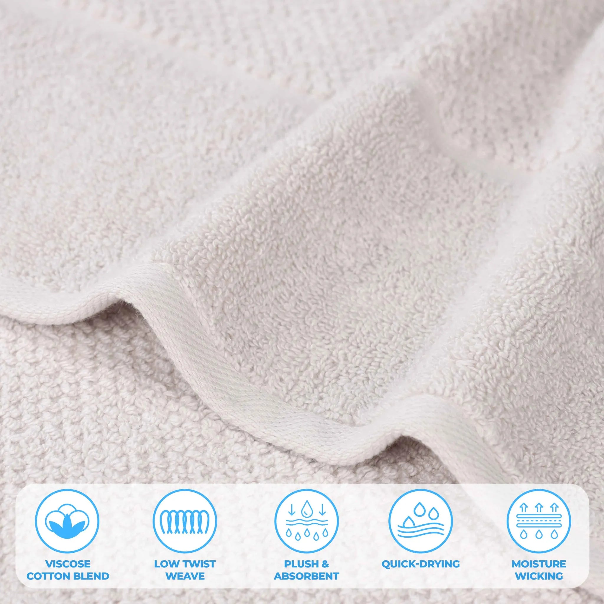 Premium 6-Piece Mile Smart Twist Viscose Cotton Blend Bath Towel Set - Soft & Absorbent for Spa, Gym & Luxury Home Use