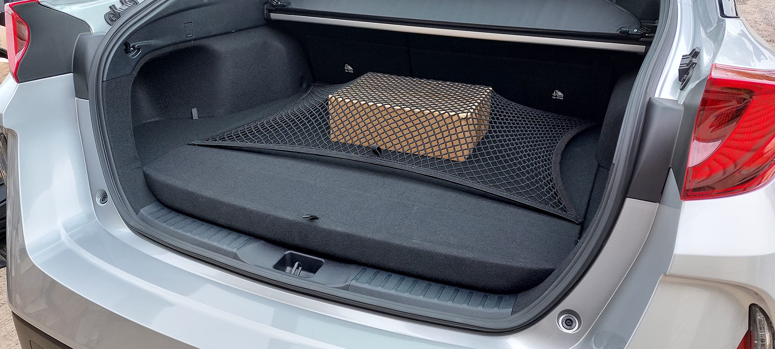 Premium Elastic Trunk Mesh Cargo Net for Toyota Prius Prime 2019-2022 - Heavy Duty Car Storage Organizer - Universal Hatchback Luggage Net - Perfect for Road Trips, Groceries & Sports Equipment