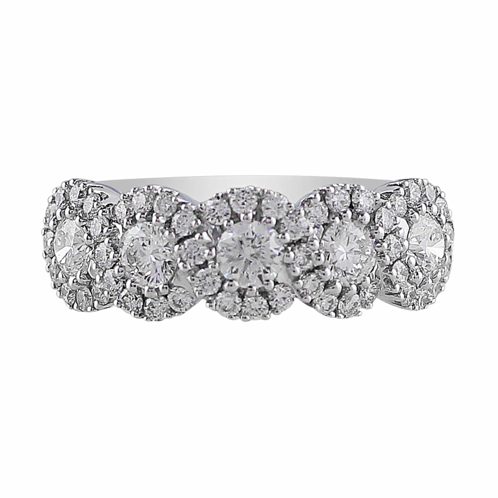 18K White Gold Brilliant Circle Diamond Wedding Band Ring for Women - Perfect for Engagement, Anniversary & Bridal Jewelry Gifts