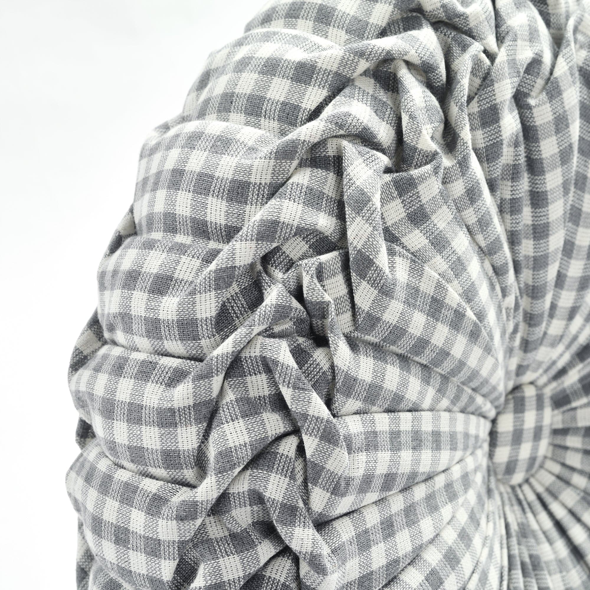 Gingham Check Yarn Dyed Pleated Decorative Pillow Covers - Stylish Home Decor for Sofa, Bed, Couch & Living Room
