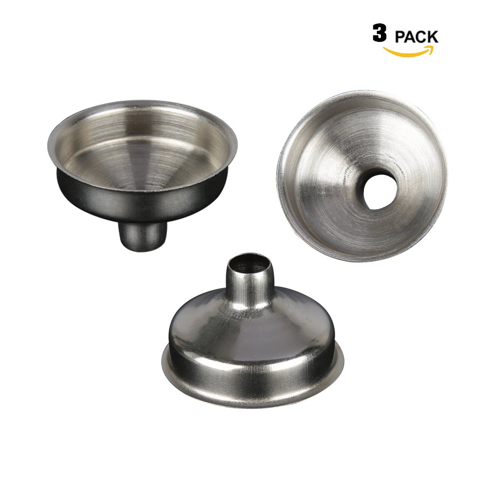Premium Small Stainless Steel Funnel Set of 3 - Universal Kitchen Funnel for Liquids, Oils & Powders - Durable Cooking & Baking Tool for Home, Bar & Laboratory Use