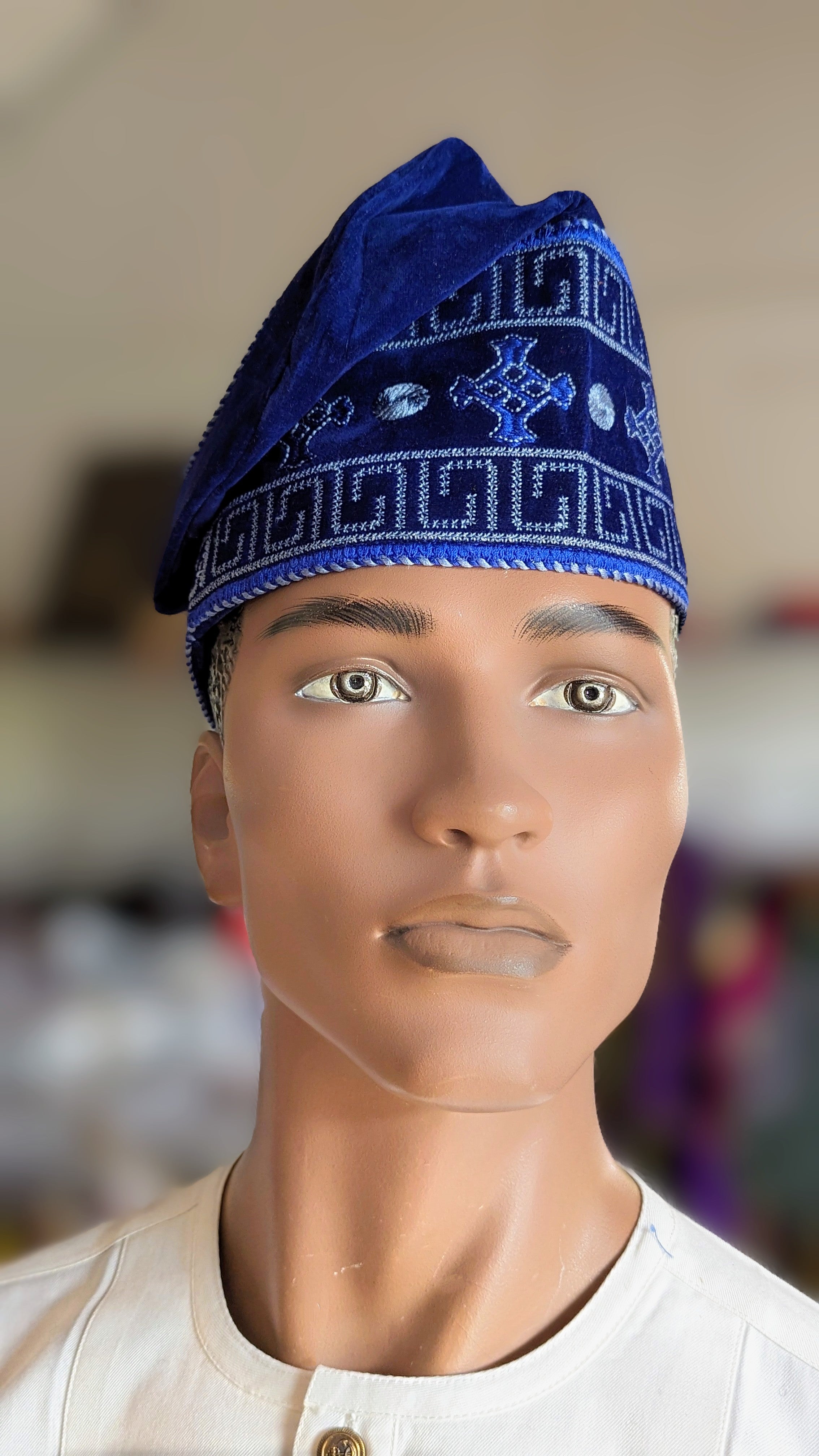 Dupsie's Premium Velvet African Kufi Cap Hat for Men - Traditional Elegance for Weddings, Religious Ceremonies & Cultural Events - DPHBPB49