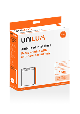 Unilux Universal Dual Layer Anti-Flood 1.5m Inlet Hose ULX105 - Heavy Duty Washing Machine Hose for Laundry Room & Utility Sink Connections