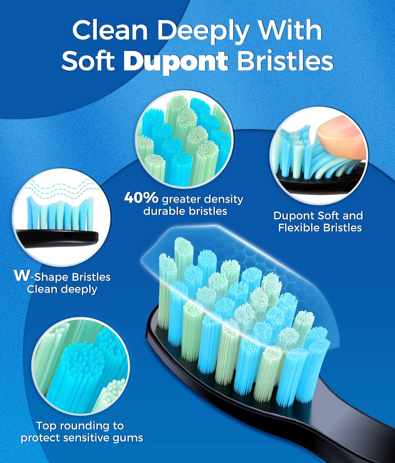 **Rechargeable Electric Toothbrush for Adults - 40,000 VPM Sonic Toothbrush with 8 Brush Heads, 5 Modes, Fast Charge (4 Hours for 30 Days Use) - Perfect for Travel, Home & Daily Oral Care**