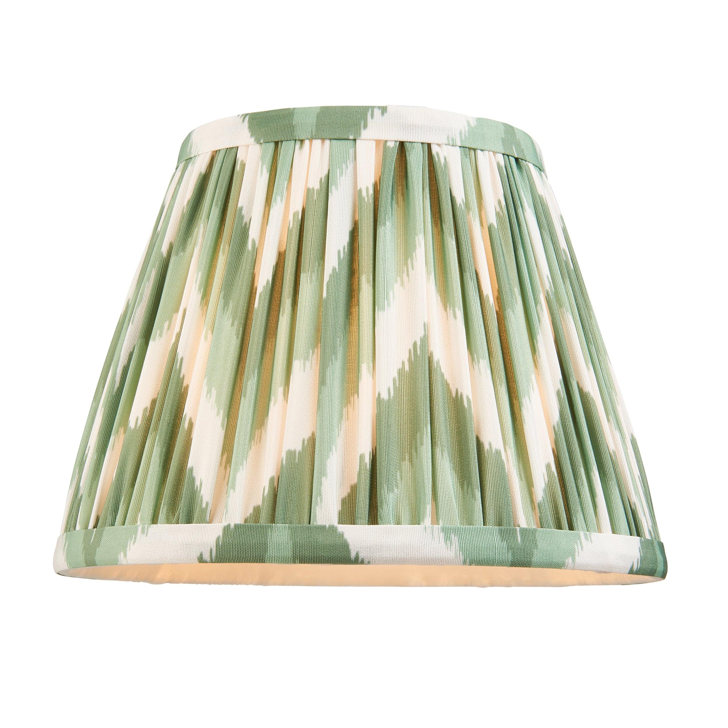 Brass Dome Arc Wall Light with 20cm Zigzag Cotswold Green Shade - Perfect for Bedroom, Living Room & Hallway Lighting