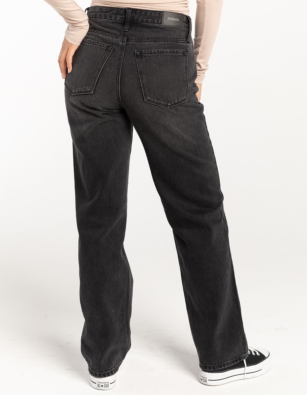 RSQ Low Rise Straight Jeans for Women - Classic Blue Denim Pants with Stretch, Comfort Fit - Perfect for Casual Wear, Office & Everyday Outfits