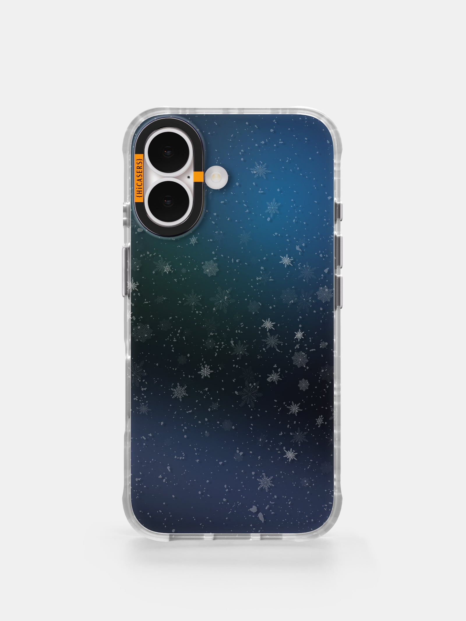 Iridescent Snowflake Pattern Mirror Case - Deep Navy Blue Phone Cover for iPhone & Samsung | Perfect for Winter Holidays & Christmas Gifts