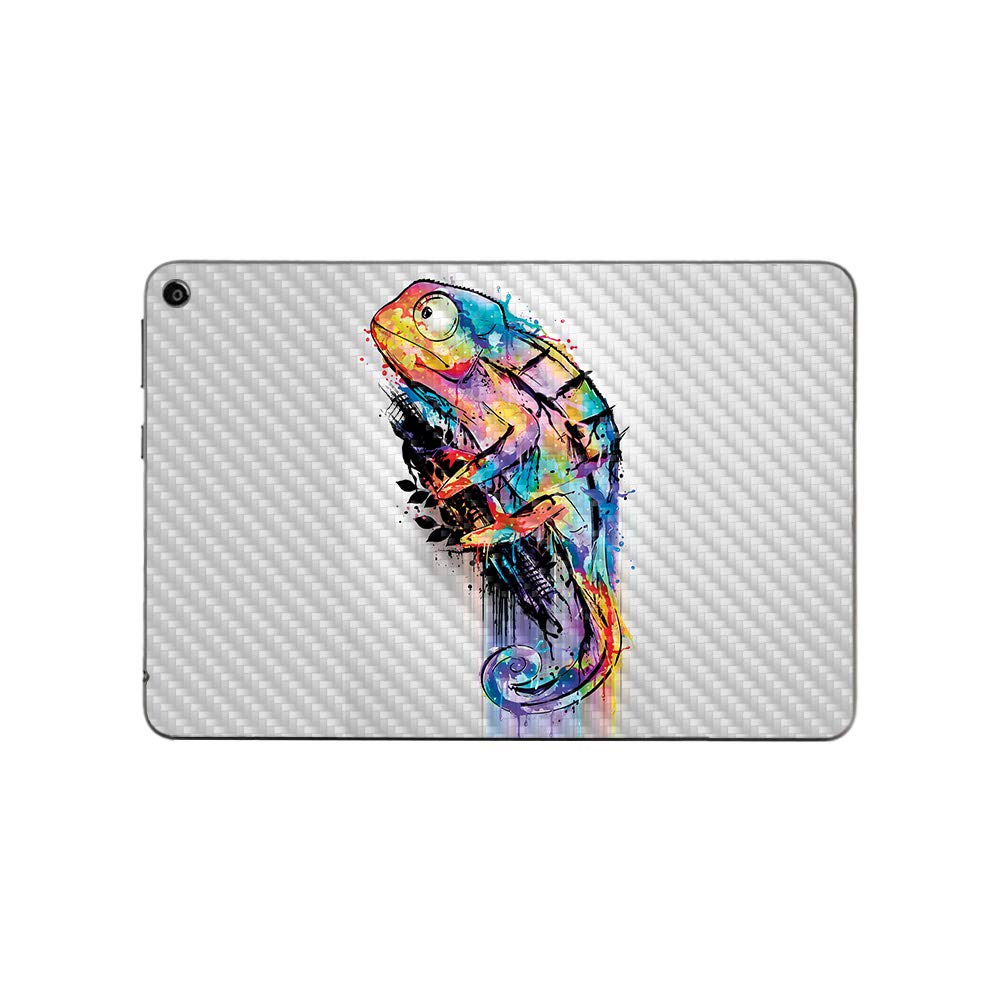 MightySkins Carbon Fiber Skin for Amazon Fire HD 8 (2020) - Rainbow Chameleon | Protective & Durable Textured Cover | Easy to Apply | Made in USA | Perfect for Travel, Work & Daily Tablet Protection